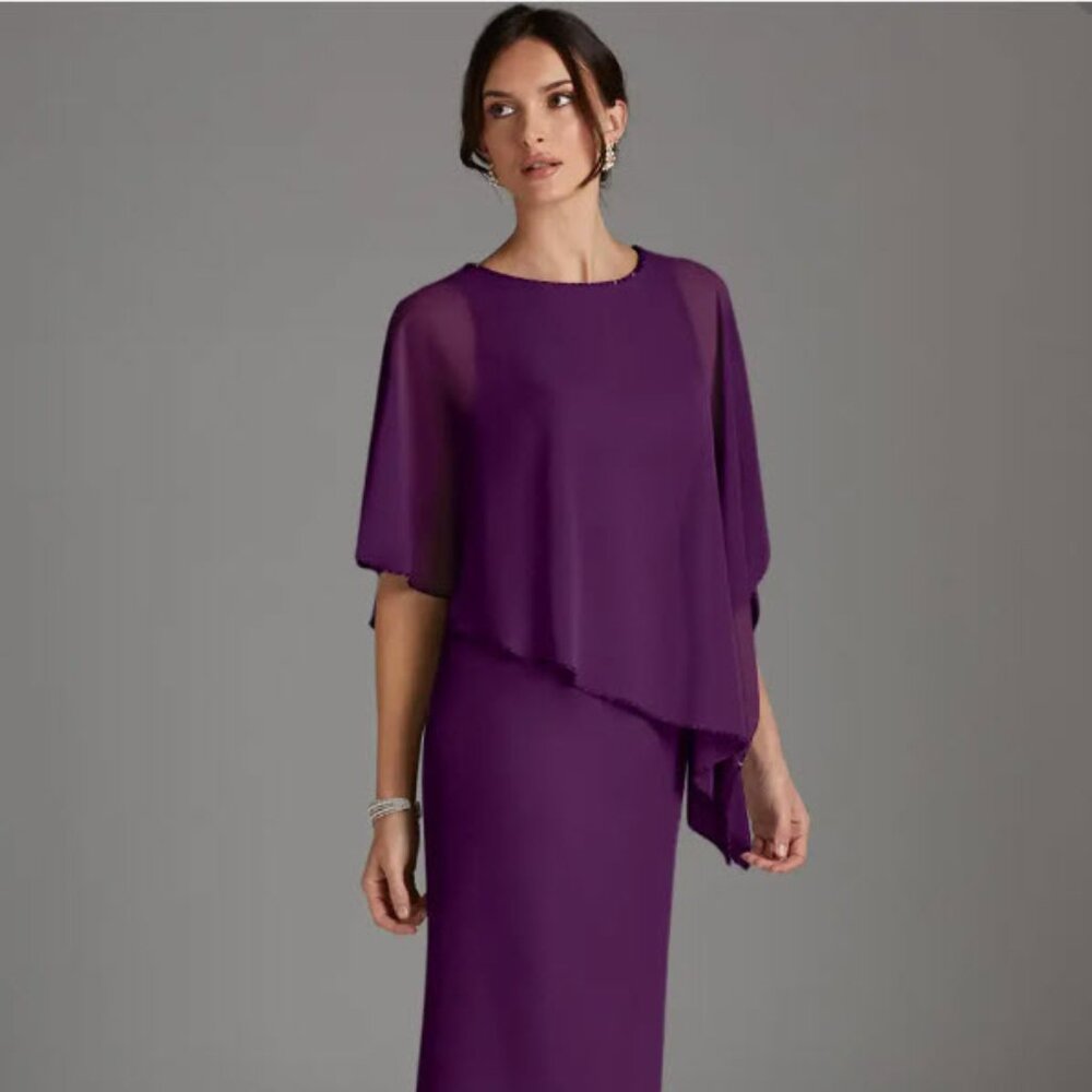 Azazie Sparrow Sheath Chiffon Dress